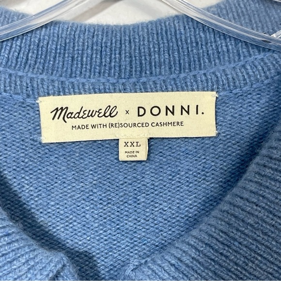 Madewell × DONNI Re(sourced) Cashmere Merino Shirt Jacket Blue Shaket Size XXL - Picture 7 of 13